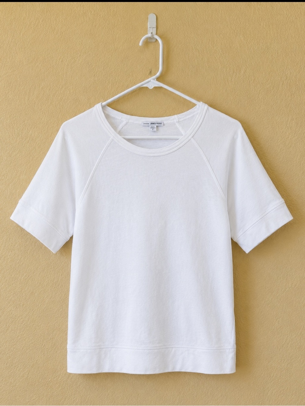 James Perse French Terry Short Sleeve Sweatshirt White Size 2 Size Medium EUC! - Picture 6 of 11